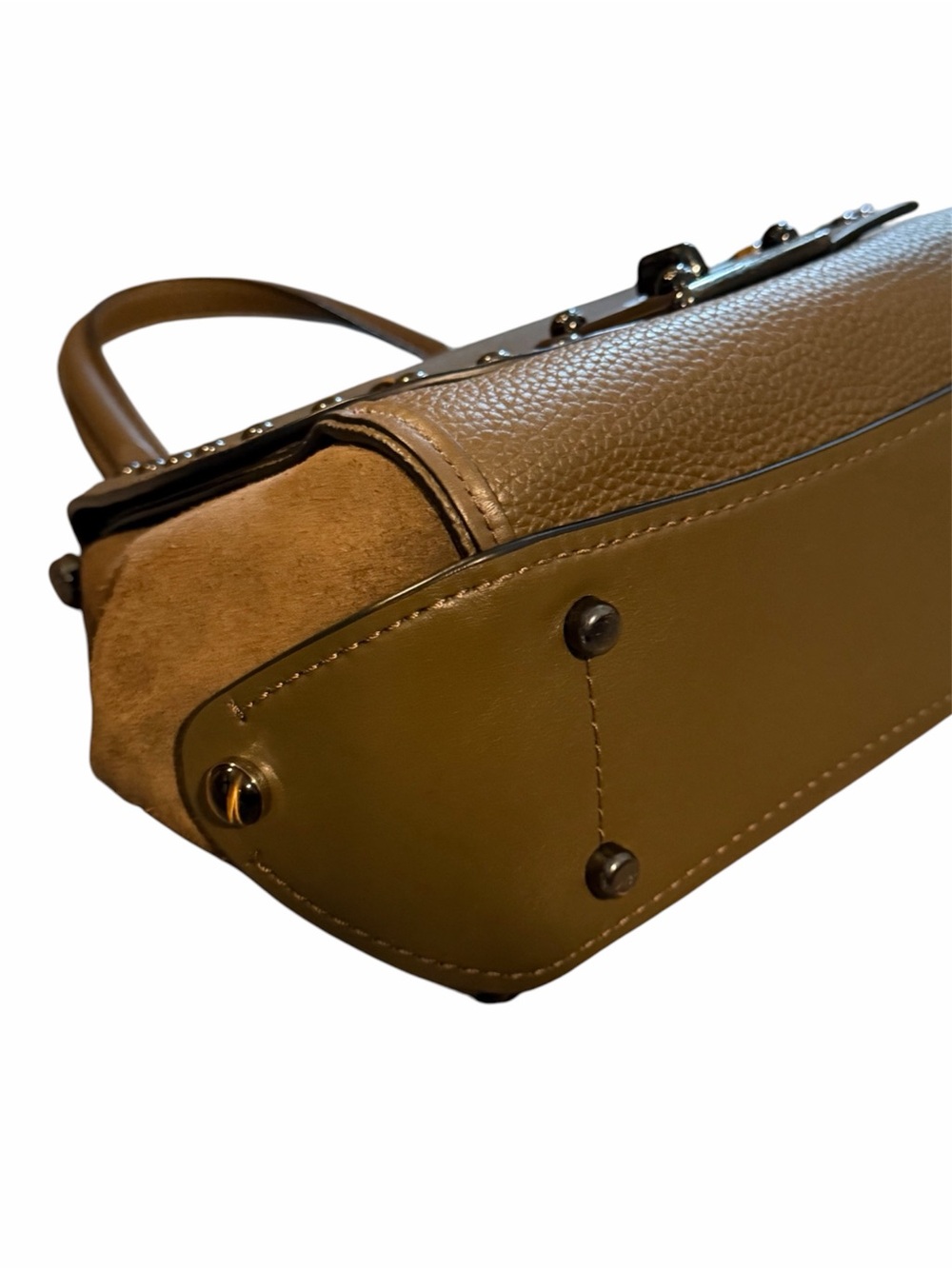 Coach Drifter Top Handle Satchel & Wristlet with Western Rivets & Tigers Eye - Picture 6 of 16
